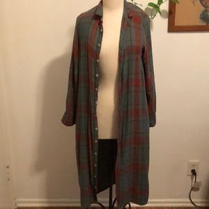 CP Shades + Free People maxi plaid shirt